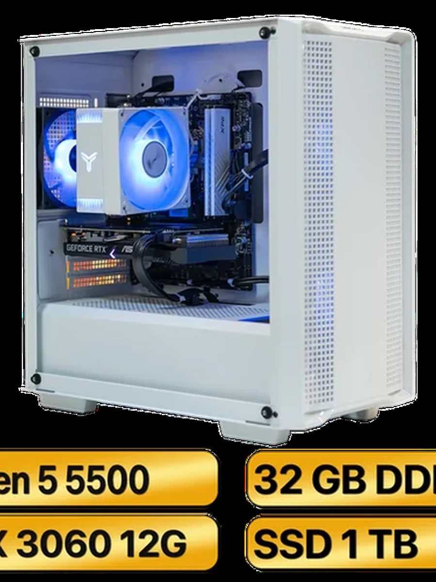 Игровой Компьютер Ryzen 5 5500 + RTX3060  12GB GDDR6