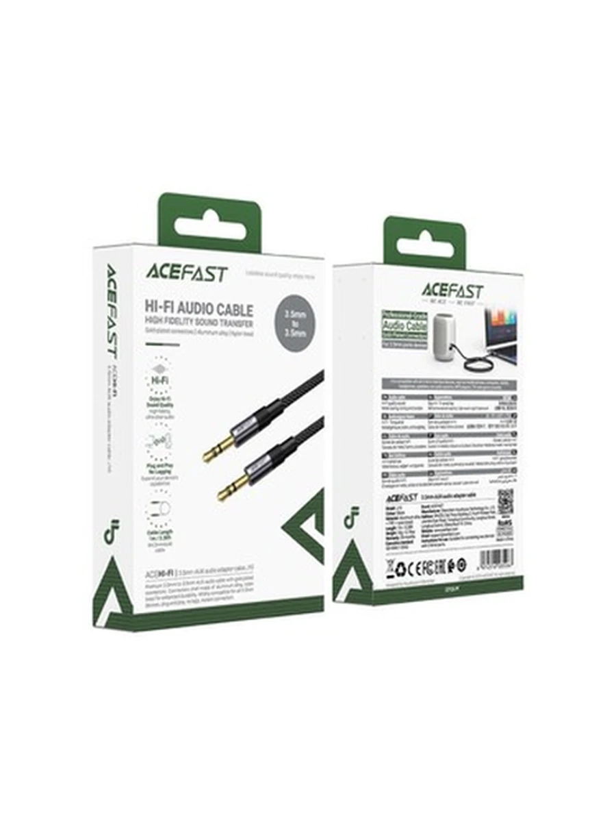 ACEFAST J10 3.5mm AUX audio adapter cable,black