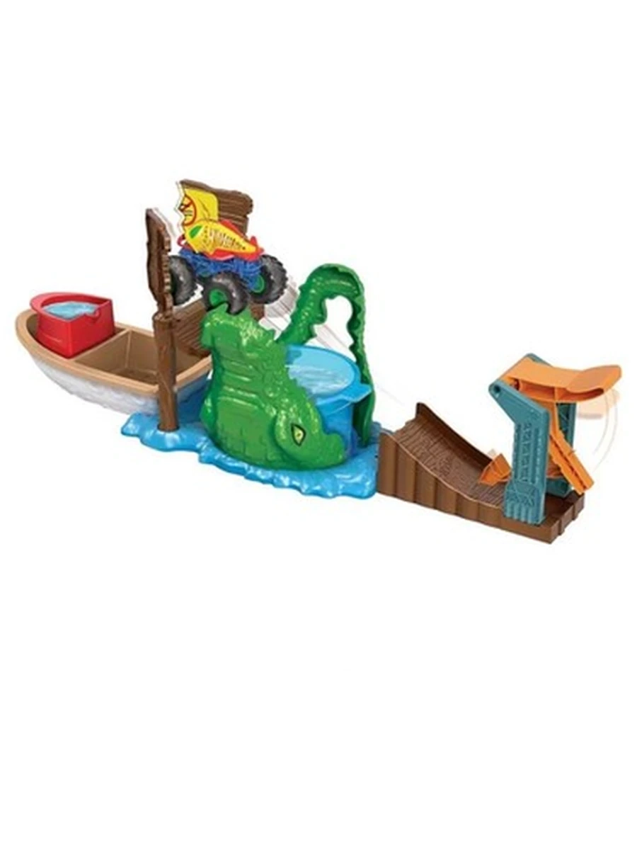 Набор игровой Hot Wheels MONSTER TRUCKS охота на крокодила HGV14
