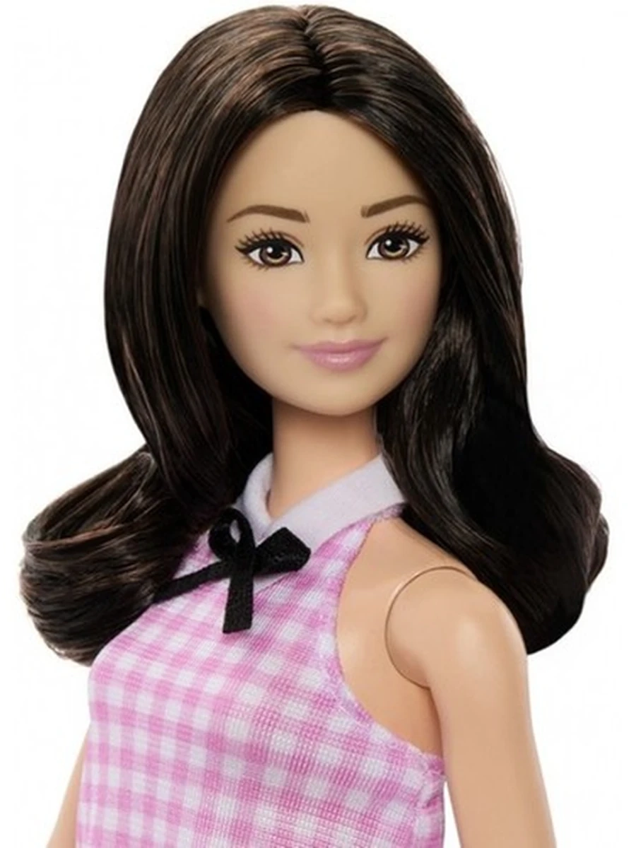 Кукла Barbie Модница в нежном платье в клетку HRH21