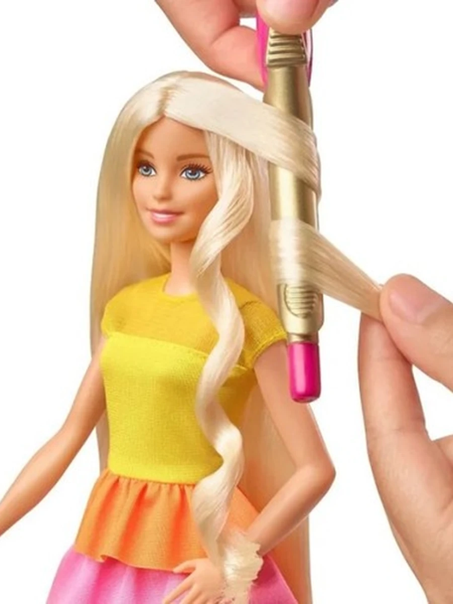 Barbie & Ken Кукла с плойкой и бигуди GBK24