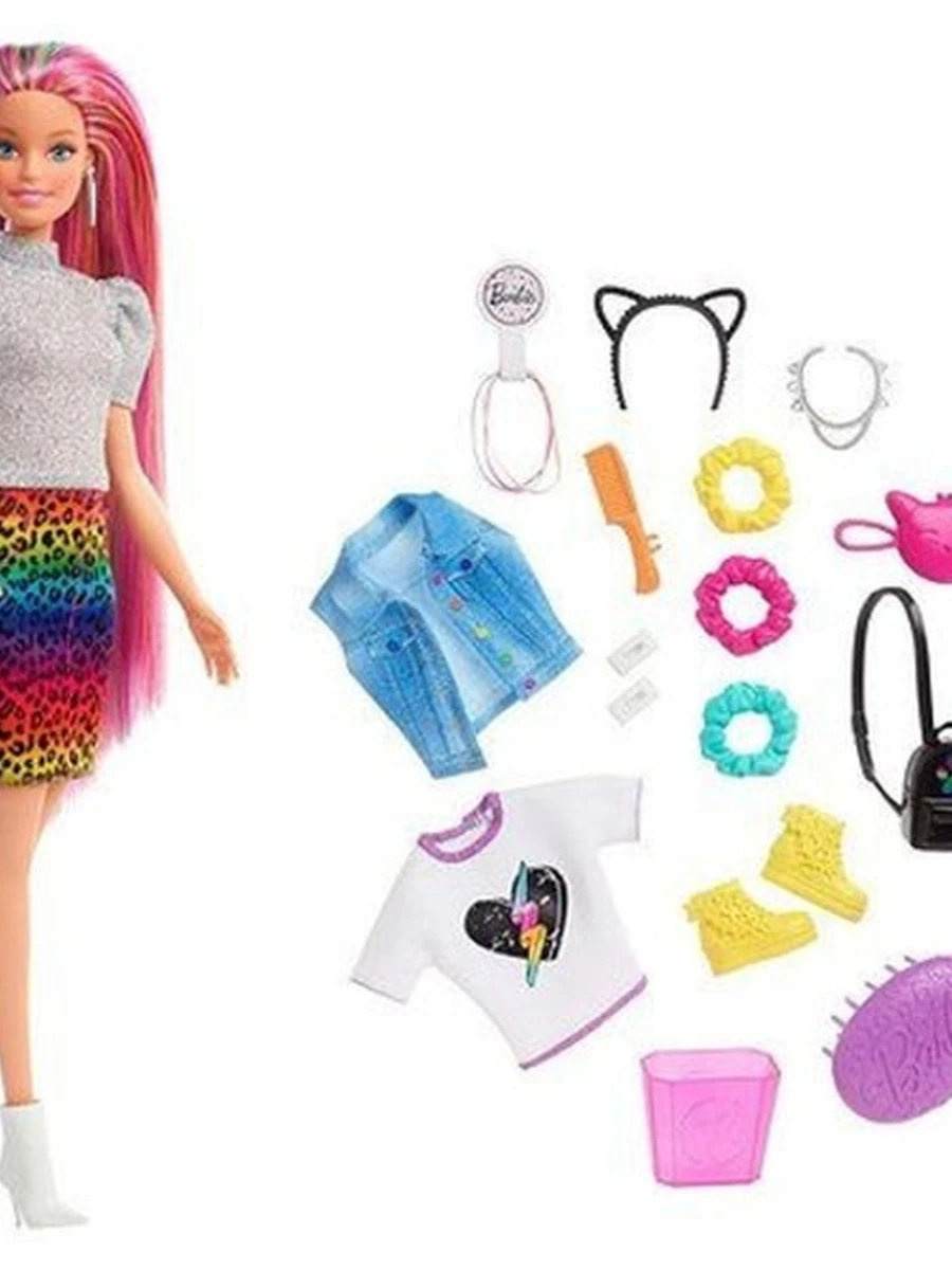 Кукла Barbie & Ken с разноцветными волосами Украшай и меняй GRN81