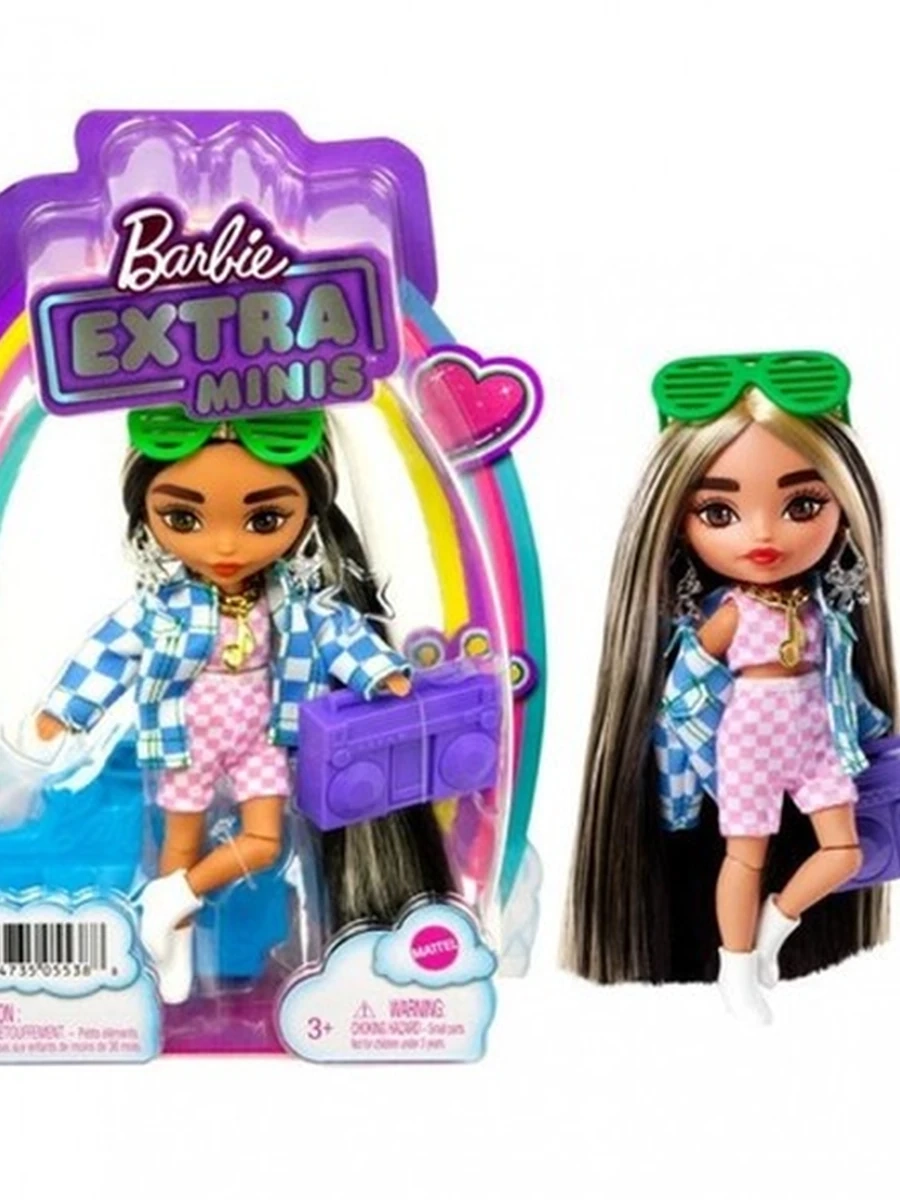 Кукла Barbie & Ken Extra minis в клетчатом жакете оверсайз HGP64 Mattel