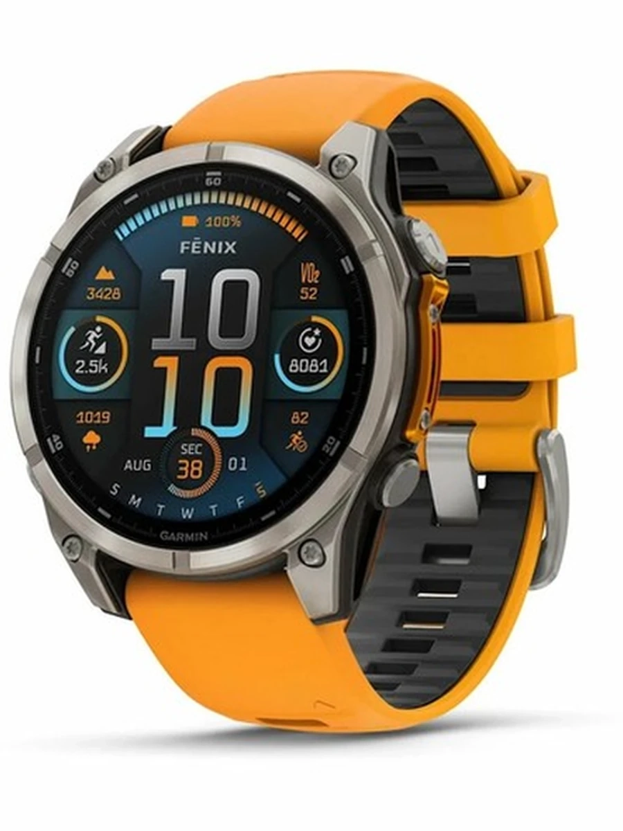 Fenix 8 47 amoled sapphire Titan orange band