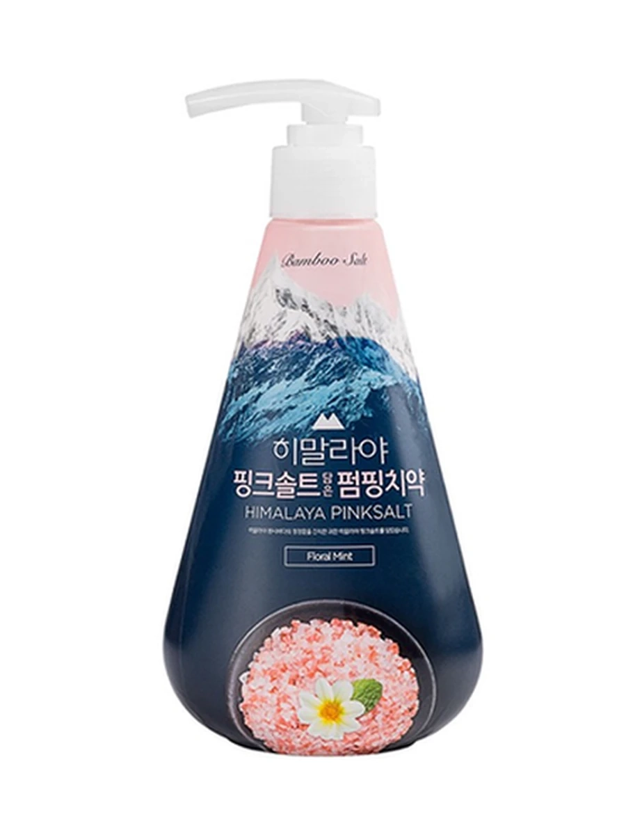 Зубная паста CJ Lion Bamboosalt himalaya pink salt toothpaste floral mint 285gr с дозатором ЗП0122