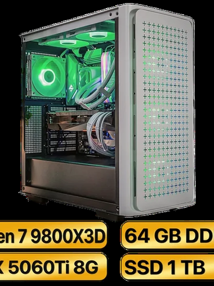 Игровой Компьютер RYZEN 7 9800X3D + RTX5060Ti  (8GB) GDDR7