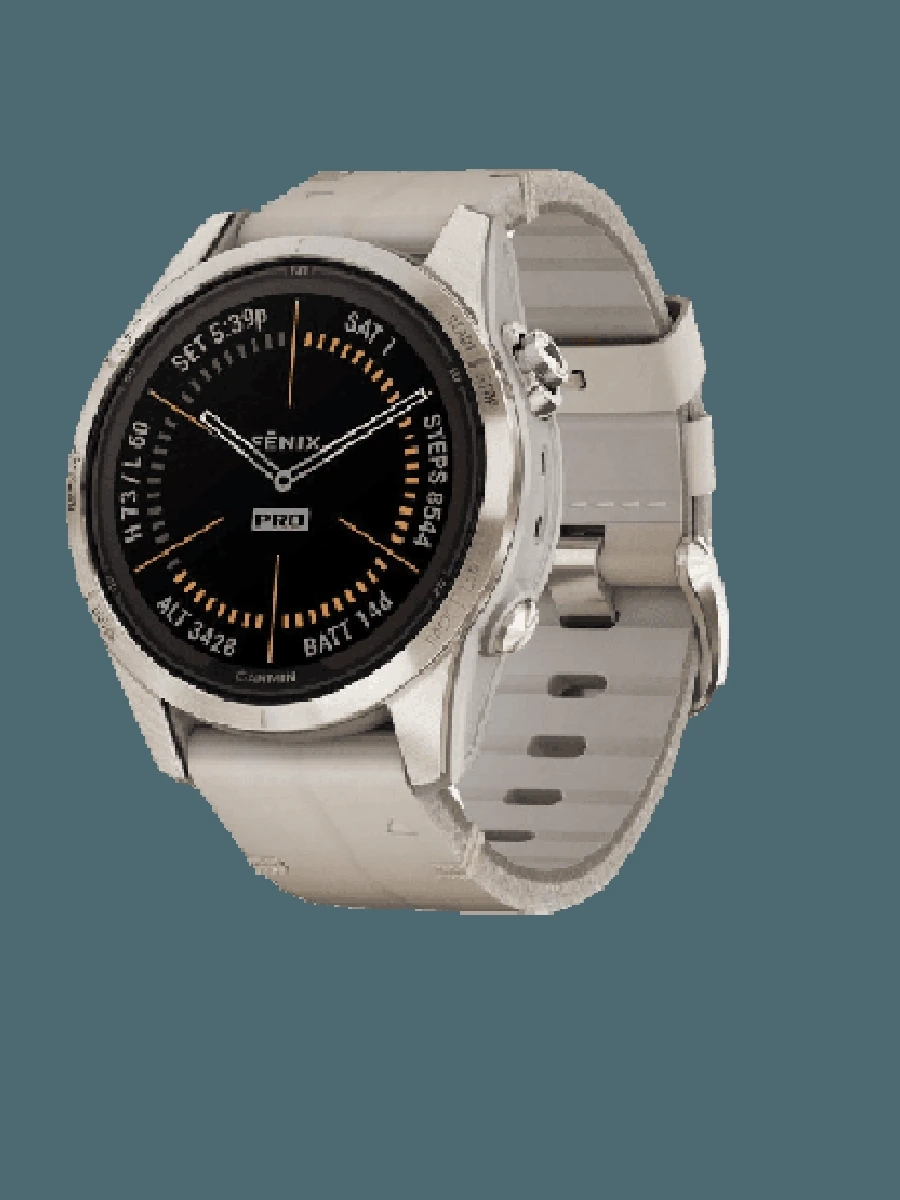 Garmin Fenix 7S Pro - Sapphire Solar Soft Gold Limestone Leather Band