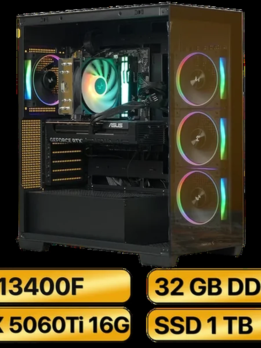 Игровой Компьютер i5-13400F +   RTX5060Ti  (16GB) GDDR7