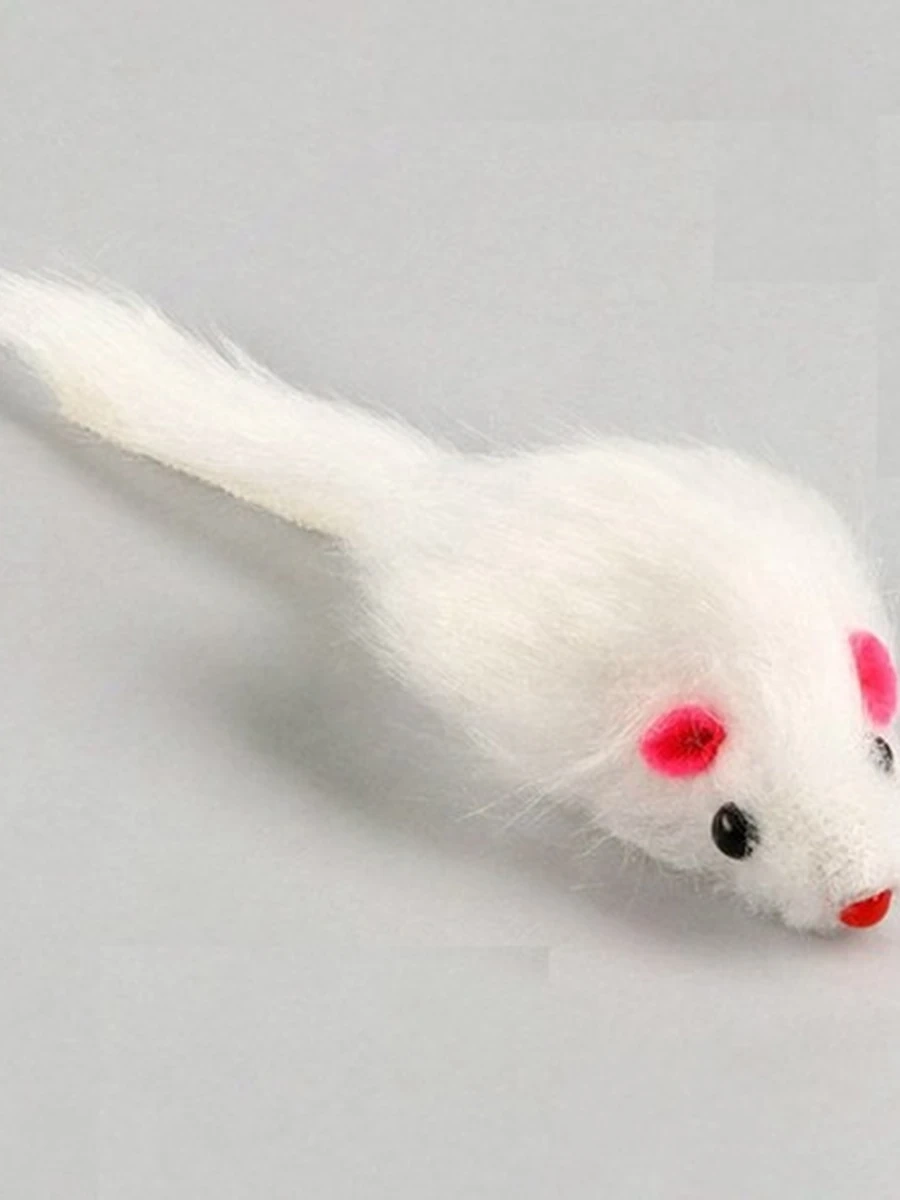Игрушка Мышь Белая 20cm /PET-MWJ-01/ (ЭлЧин)