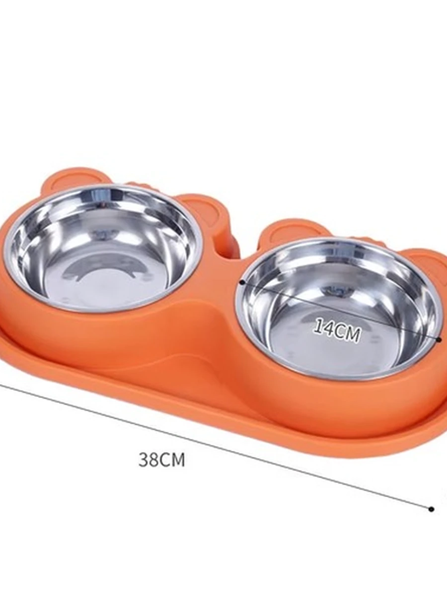 Миска Двойная чаша Big Bear из нержавеющей стали 38*19*5 /PET-SJ-113/ (ЭлЧин)