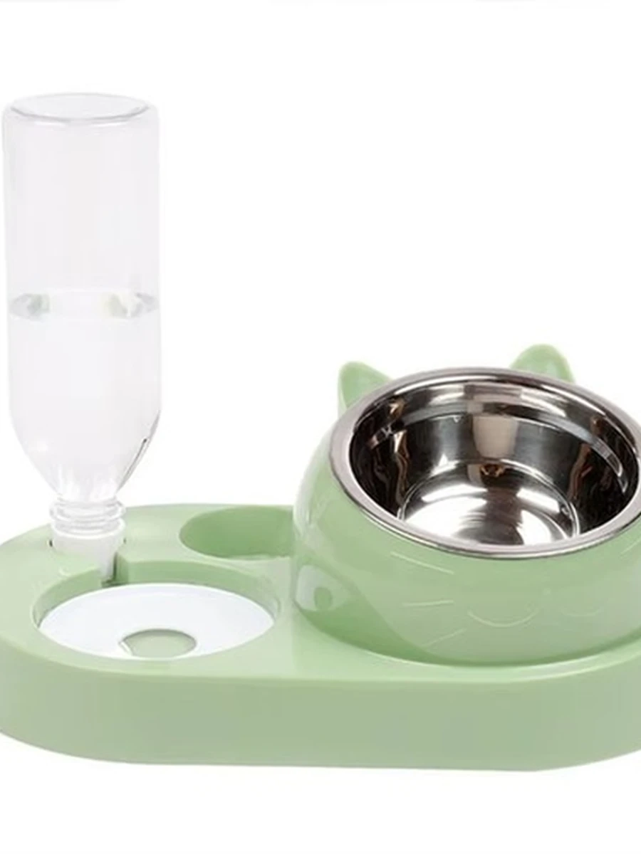 Автоматическая кормушка поилка Миска из нержавеющей стали зеленый /PET-SJ-192/ (ЭлЧин)