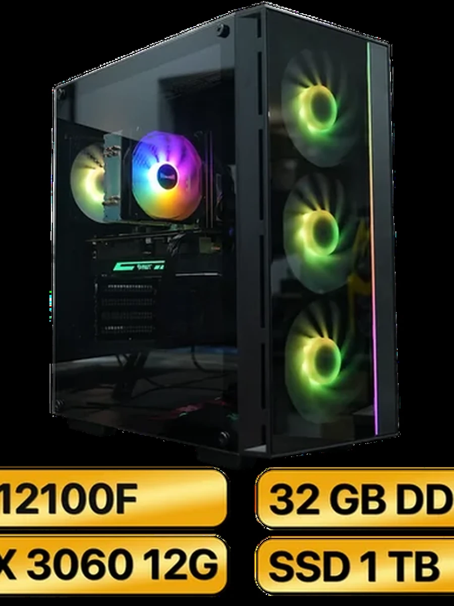 Игровой системный блок i3-12100F +  RTX 3060 12GB GDDR7