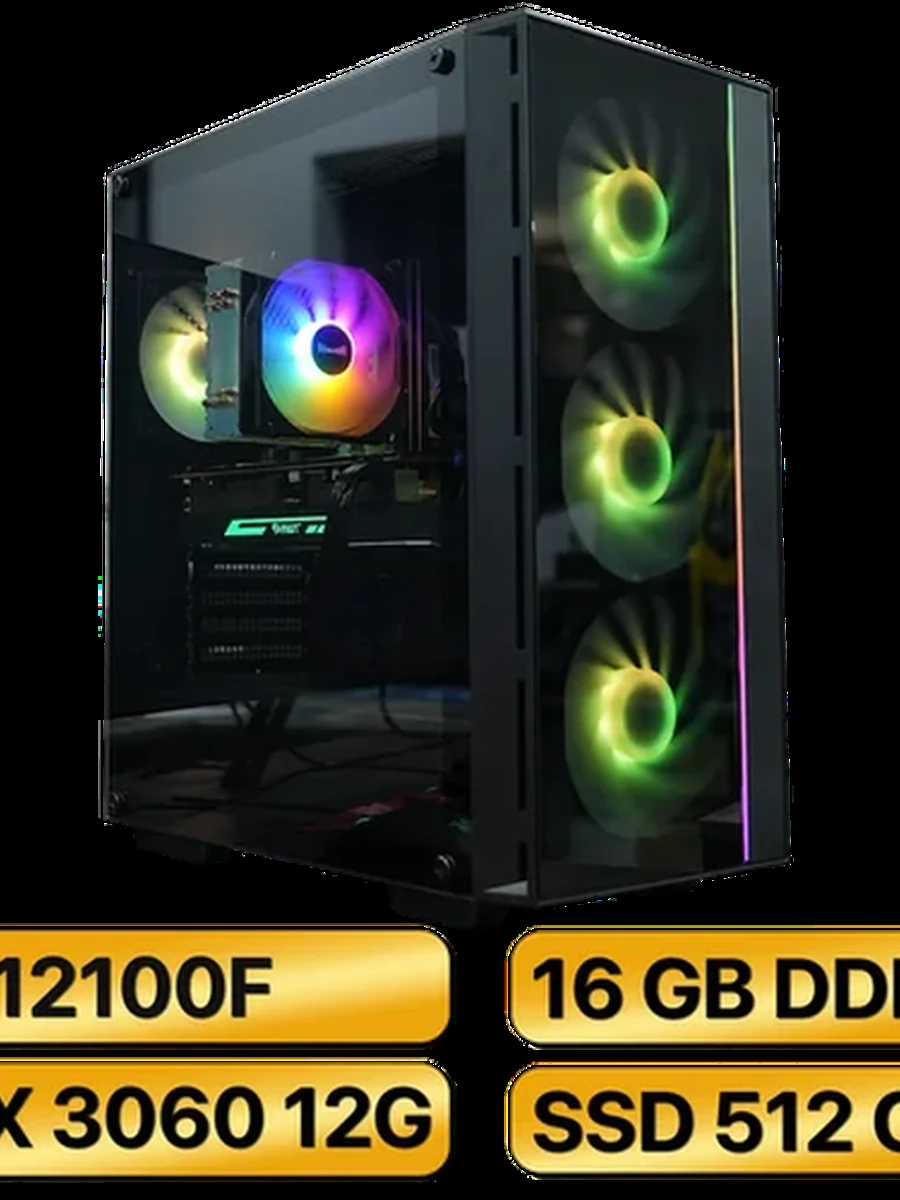 Игровой системный блок i3-12100F +  RTX 3060 12GB GDDR6