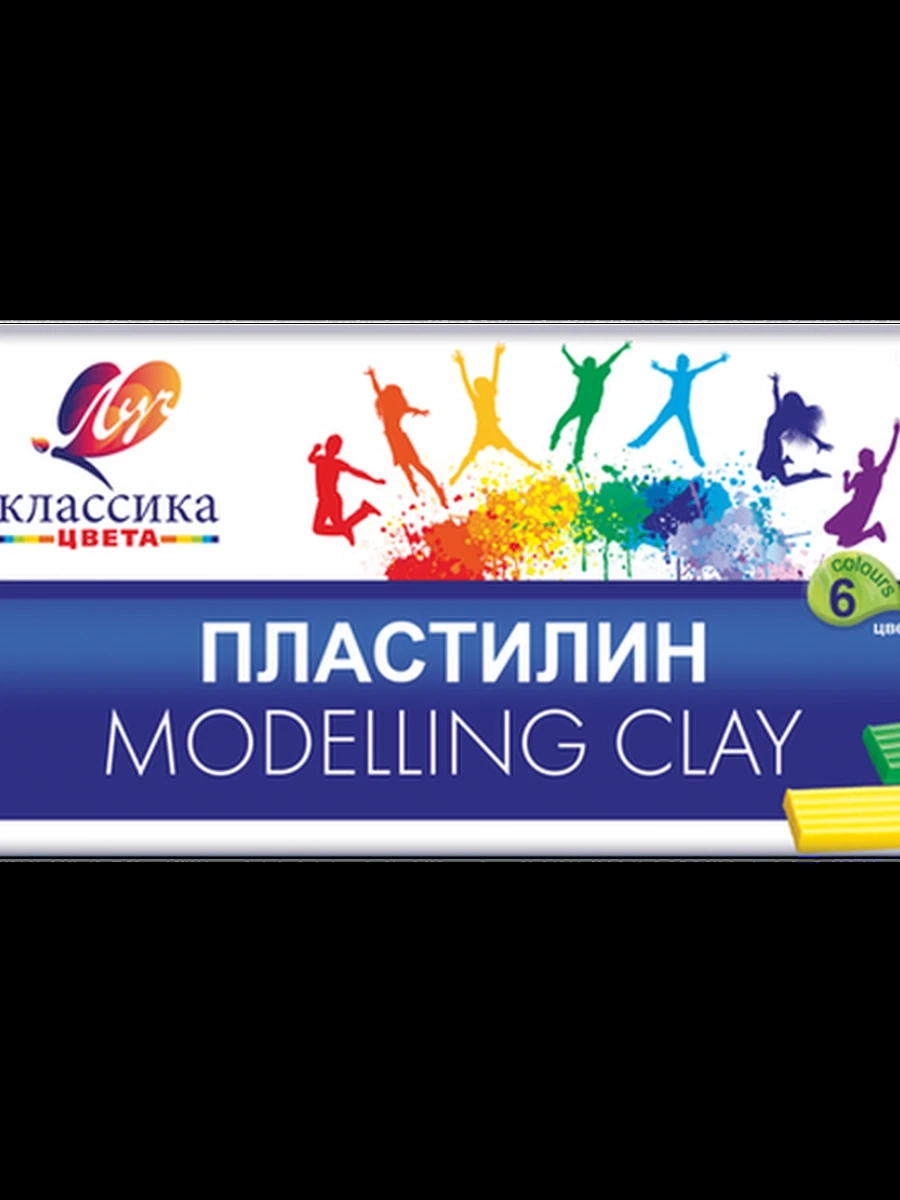Пластилин ЛУЧ КЛАССИКА 6 цв. 120 г со стеком