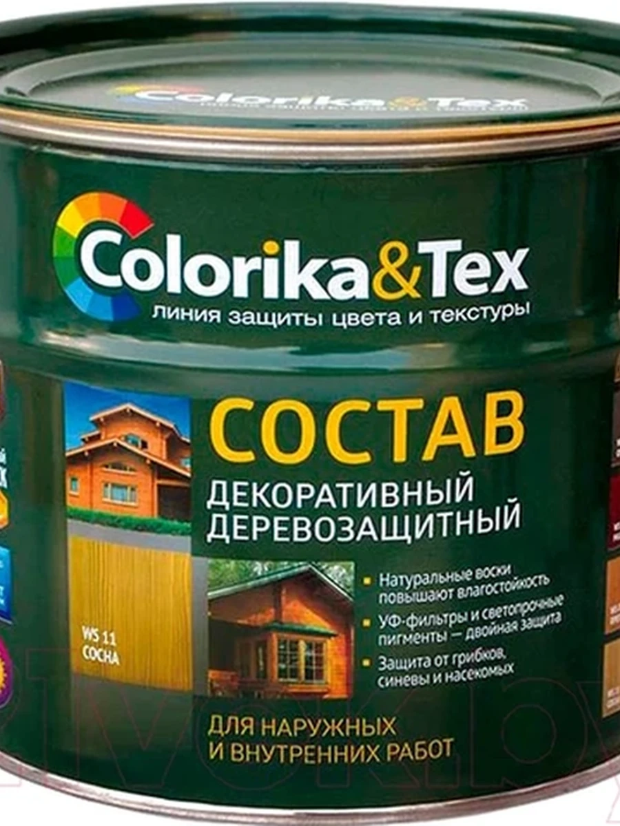 Состав деревозащитный Colorika&tex декорат бесцветный ws01 0,8л