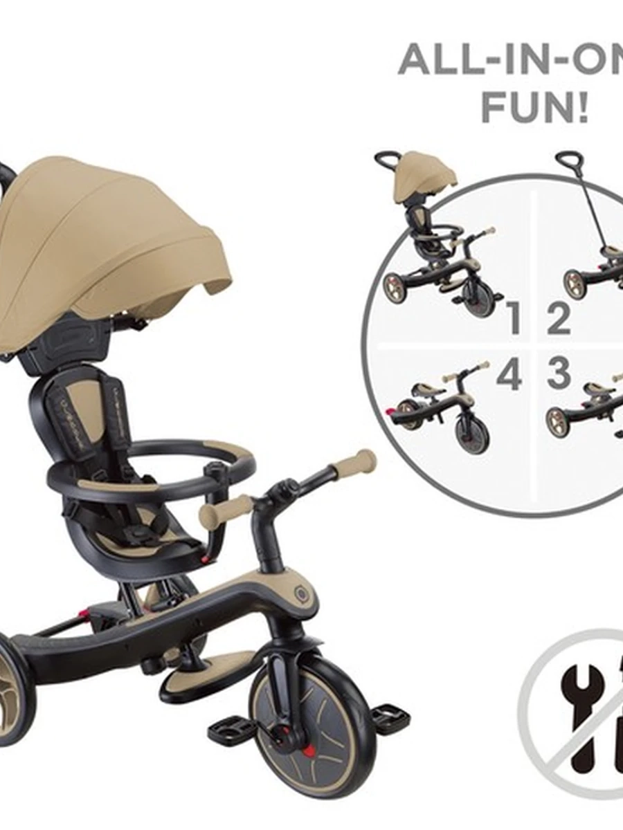 Трехколесный велосипед-беговел EXPLORER TRIKE 4 в 1 - цвет Sand, бежевый