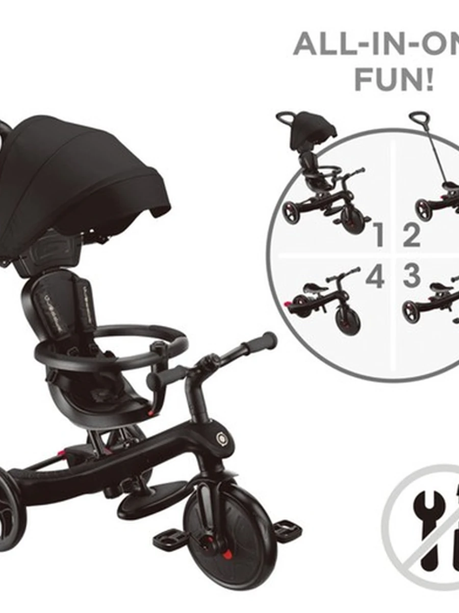 Трехколесный велосипед-беговел EXPLORER TRIKE 4 в 1 - цвет Black, чёрный