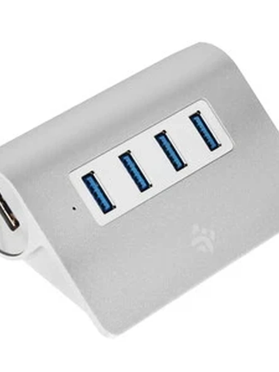 USB-разветвитель DEXP (M3H4) [3.0, 4-Port, кабель 100 см, Металл, Серебро]