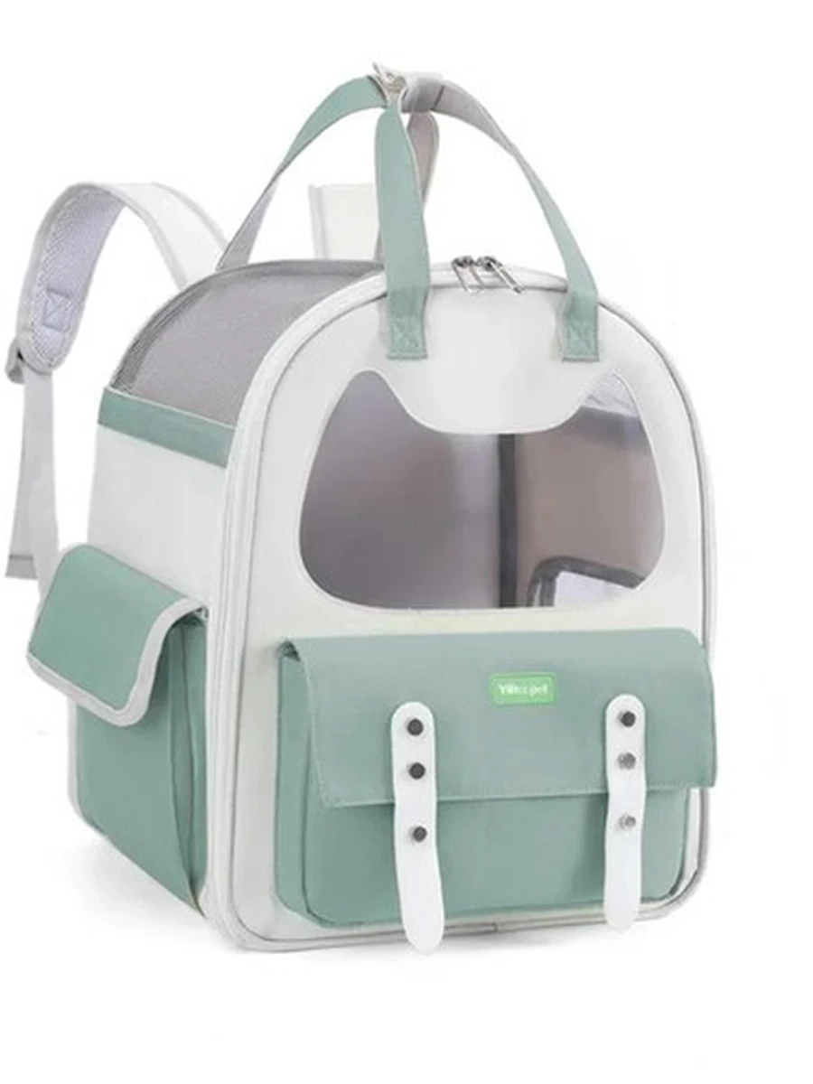 Рюкзак-переноска LOFFEPET виде головы кошки зеленый 32*23*40 /PET23-XB07-13/ (ЭлЧин)