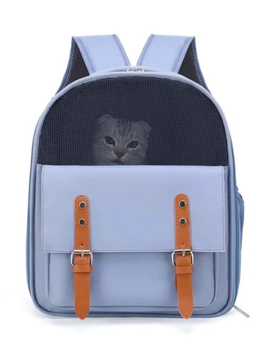 Рюкзак-переноска LOFFEPET с большым карманом голубая 39*32*25 /PET23-XB07-10/ (ЭлЧин)