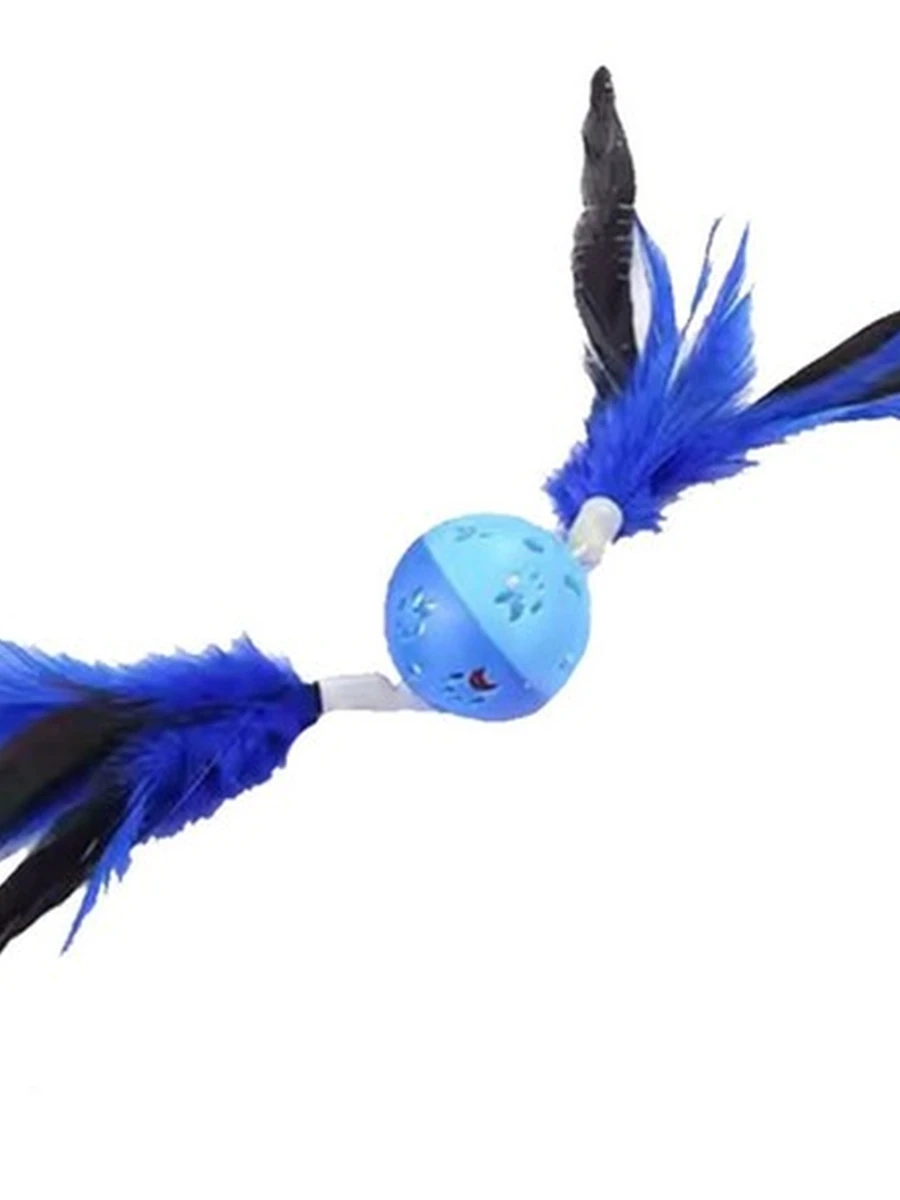 Игрушка Мяч Перо дразнящий кот колокольчик мяч 5*15см /PET-WJ1270/ (ЭлЧин)