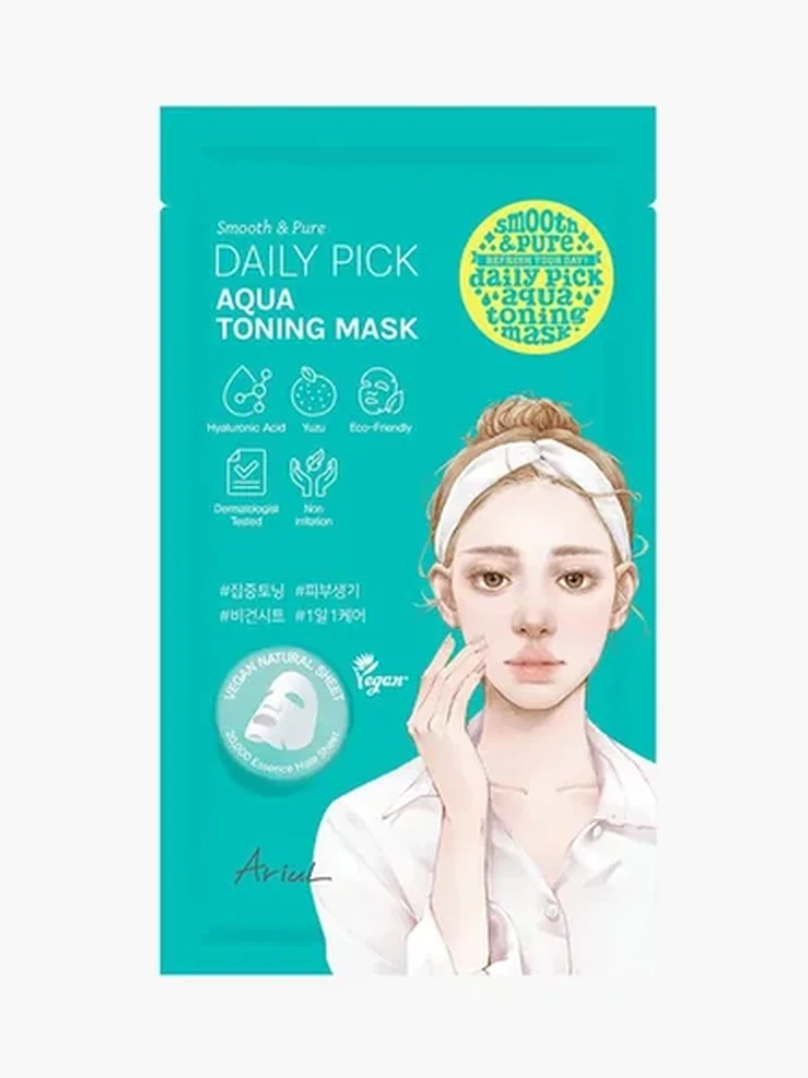 МАСКА ТКАНЕВАЯ SMOOTH/PURE DAILY PICK AQUA TONING MASK 20ML (ARIUL)