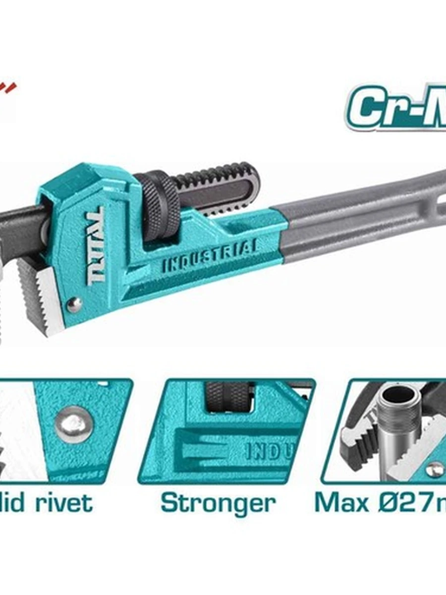 Ключ трубный Total pipe wrenche 200mm tht170806