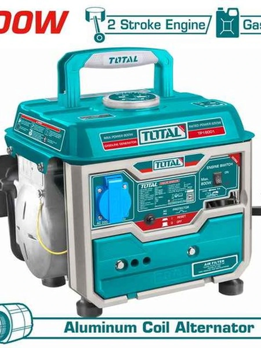 Генератор Total gasoline generator 800w tp18001