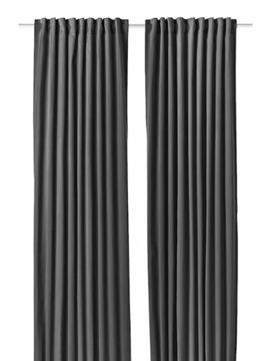 Затемняющие гардины, 2 шт., серо-зеленый 140x300 см САНЕЛА