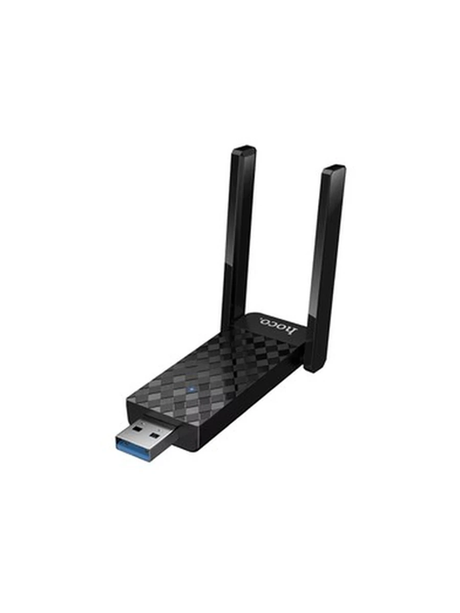 Портативный WI-FI РОУТЕР HOCO HI34 WiFi6 USB external dual antenna wireless network card black
