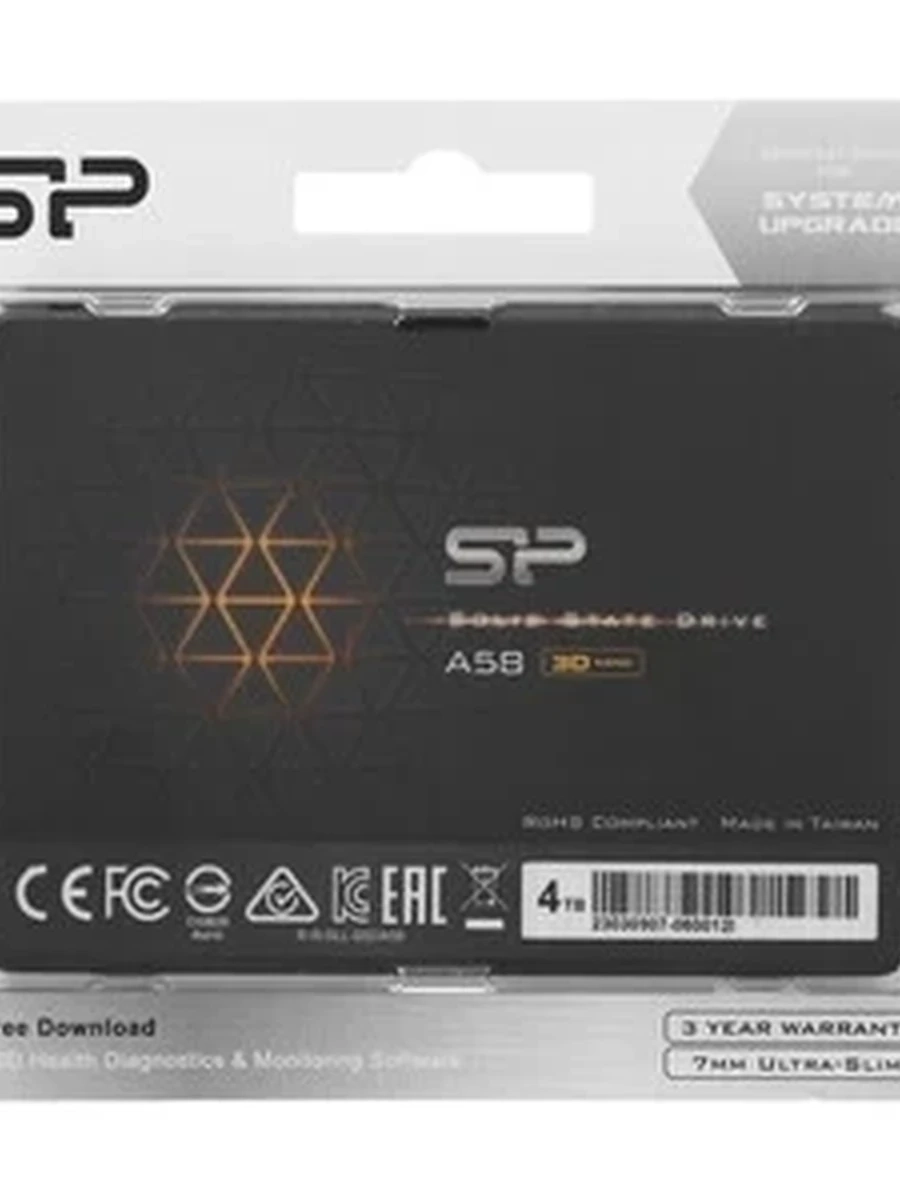 Твердотельный накопитель SSD 2.5" SATA-3 4Tb SiliconPower Ace A58 [SP004TBSS3A58A25] QLC 3D NAND (R500/W450MB/s)