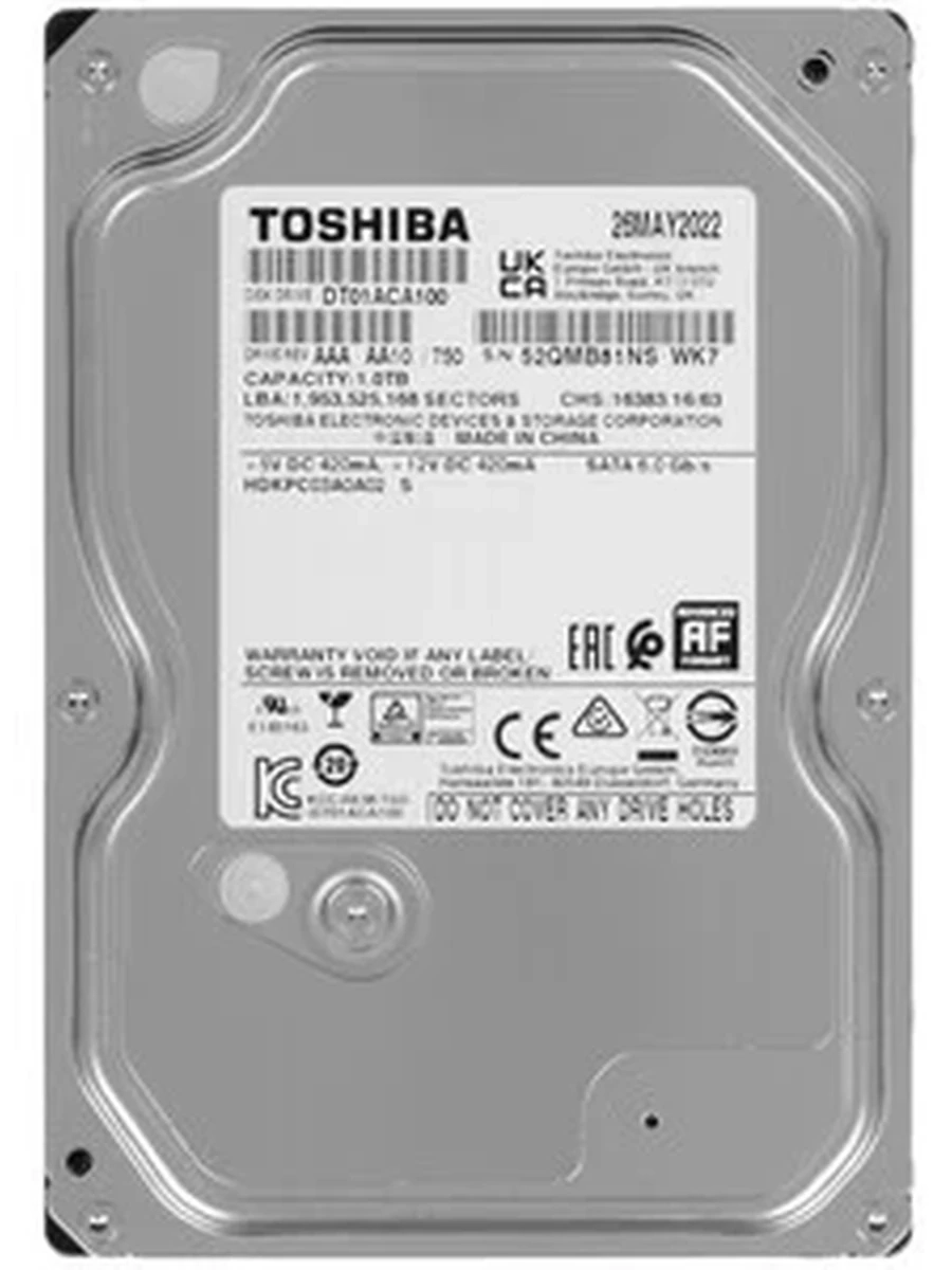 Жесткий диск SATA-3  1Tb Toshiba 7200rpm [DT01ACA100] Cache 32MB EU/CN