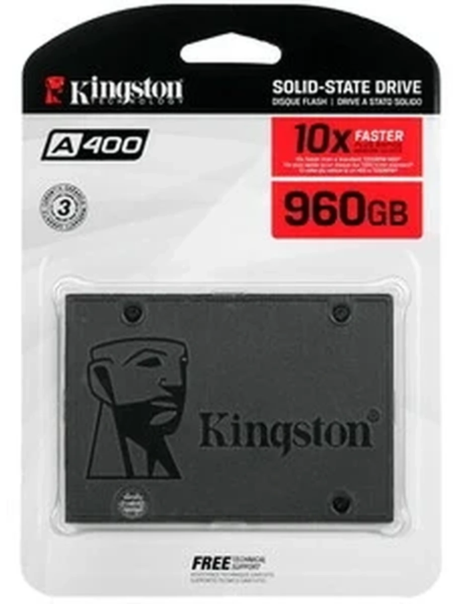 Твердотельный накопитель SSD 2.5" SATA-3 960Gb Kingston A400 [SA400S37/960G] TLC (R500/W450MB/s) CN