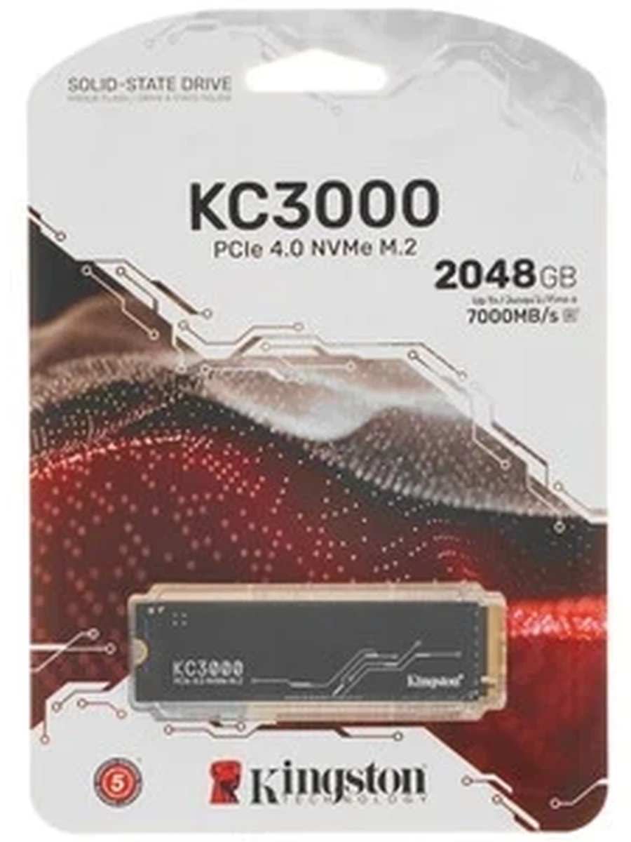 Твердотельный накопитель SSD M.2 2280 2Tb Kingston KC3000 [SKC3000D/2048G] 3D NAND (R7000/W7000MB/s) CN