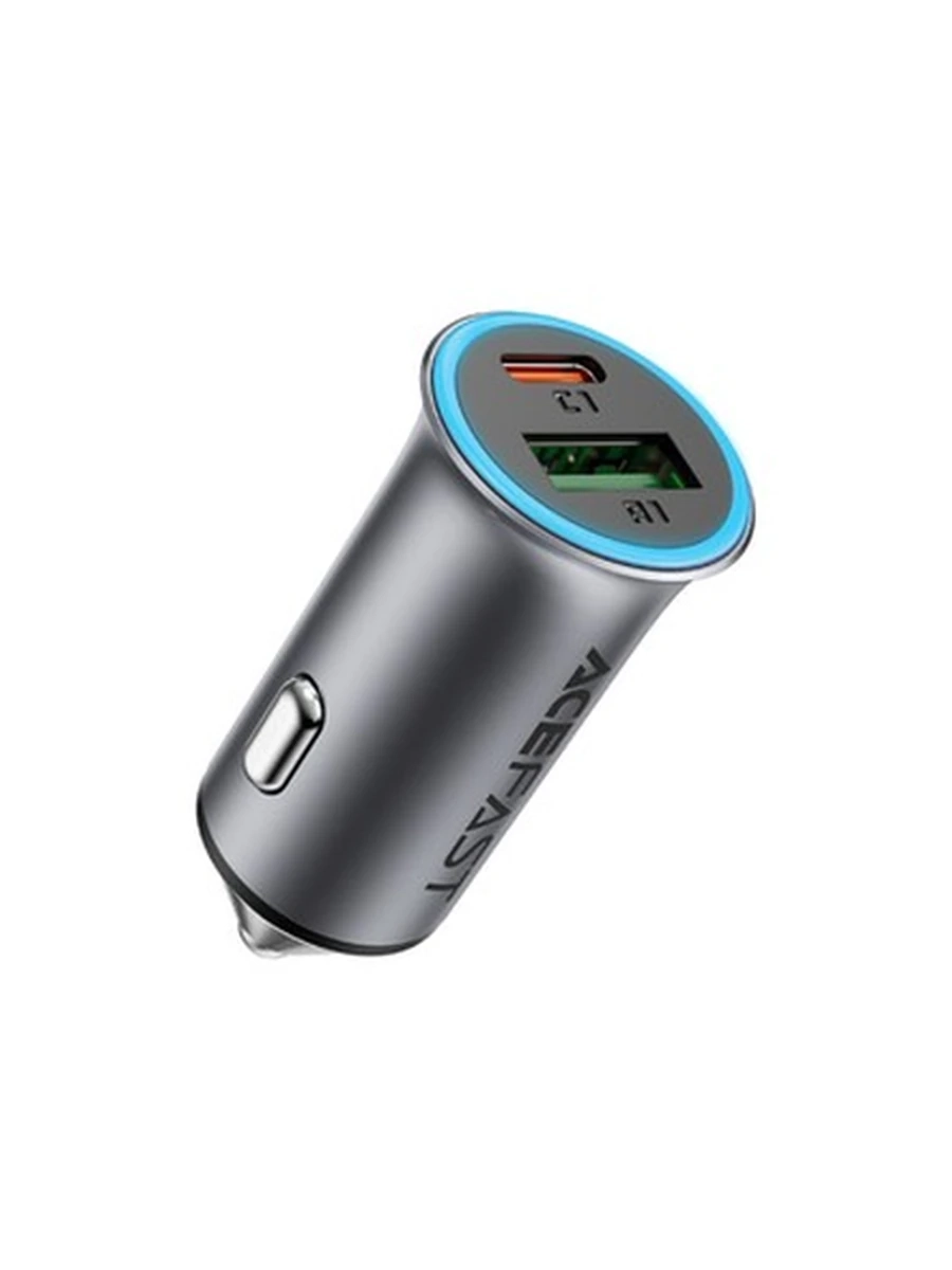 Авто Адаптер ACEFAST B16 95W (USB-A+USB-C) dual port metal car charger,metal gray