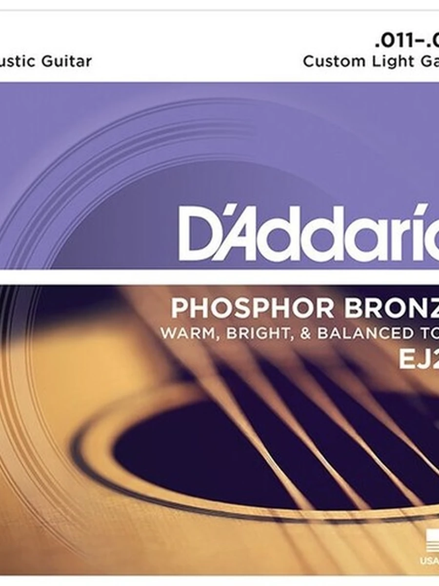 D'Addario EJ26 CUSTOM LIGHT Струны для акустической гитары, фосфорная бронза, 11-52 D'Addario