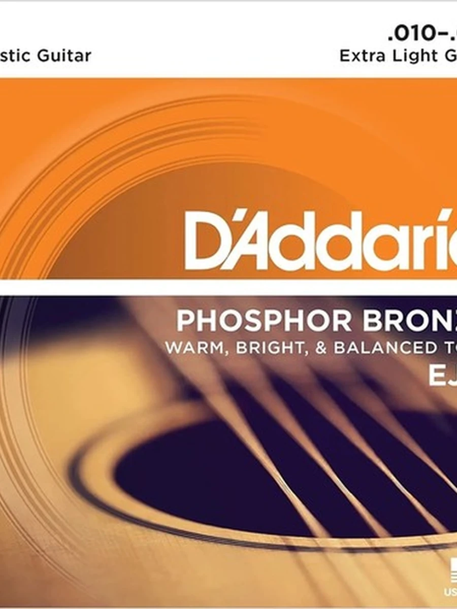 D'Addario EJ15 EXTRA LIGHT Струны для акустической гитары, фосфорная бронза, 10-47 D'Addario
