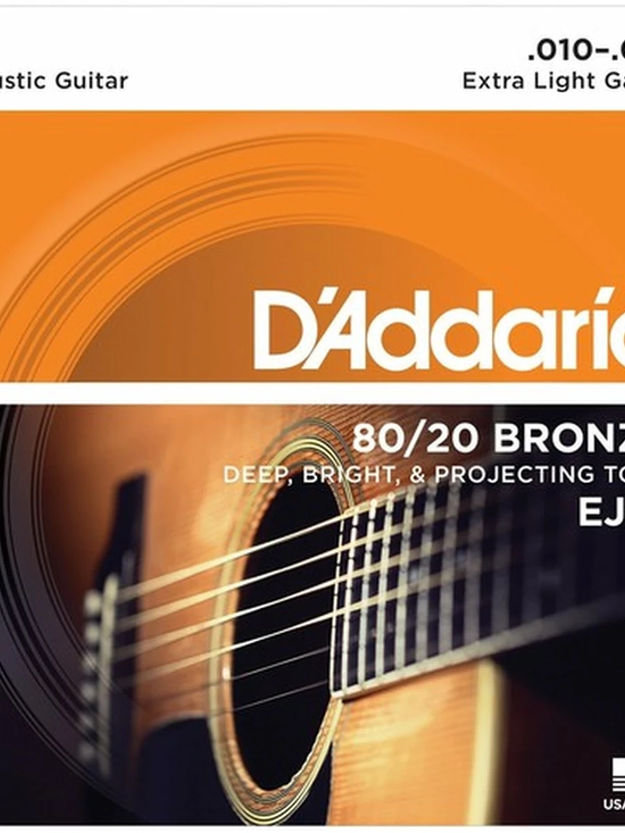 D'Addario EJ10 80/20 BRONZE EXTRA LIGHT Струны для акустической гитары, бронза, 10-47 D'Addario