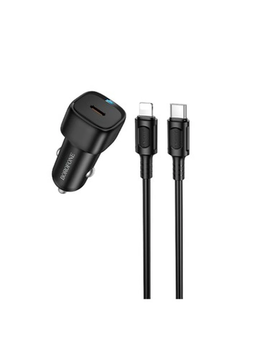 Авто Зарядное Устройство BOROFONE BZ34A Cloud single port PD20W car charger set(C to iP)