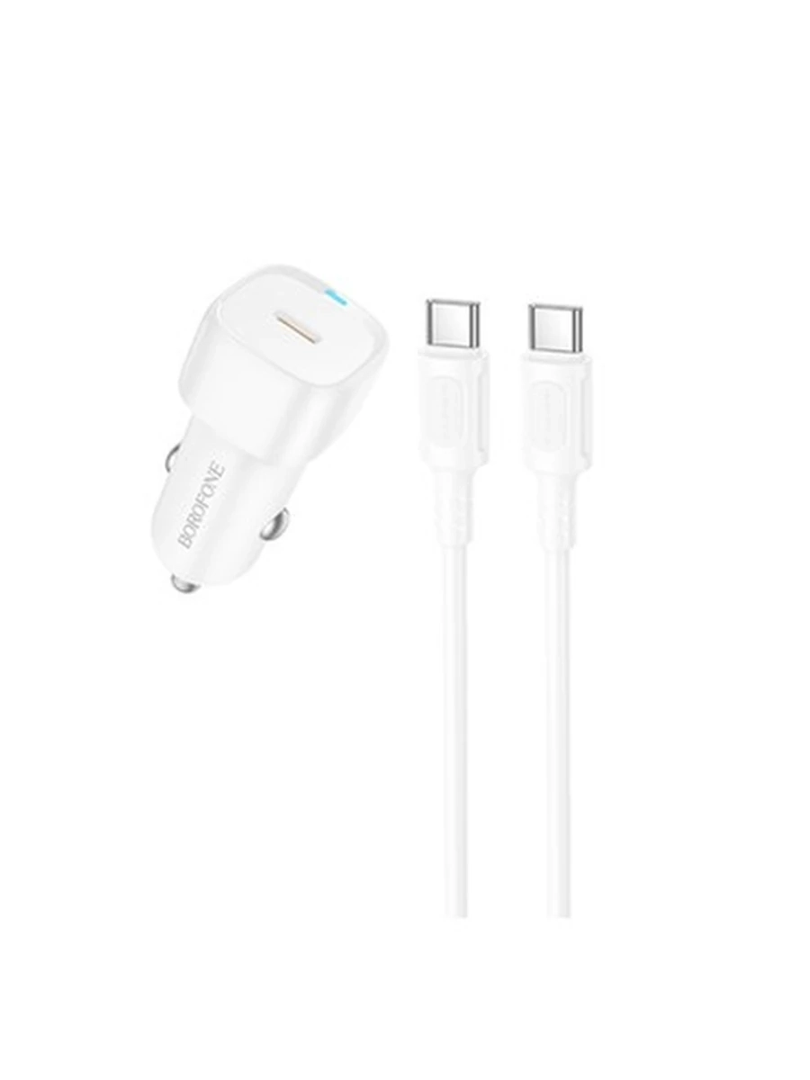 Авто Зарядное Устройство BOROFONE BZ34A Cloud single port PD20W car charger set(C to C) white
