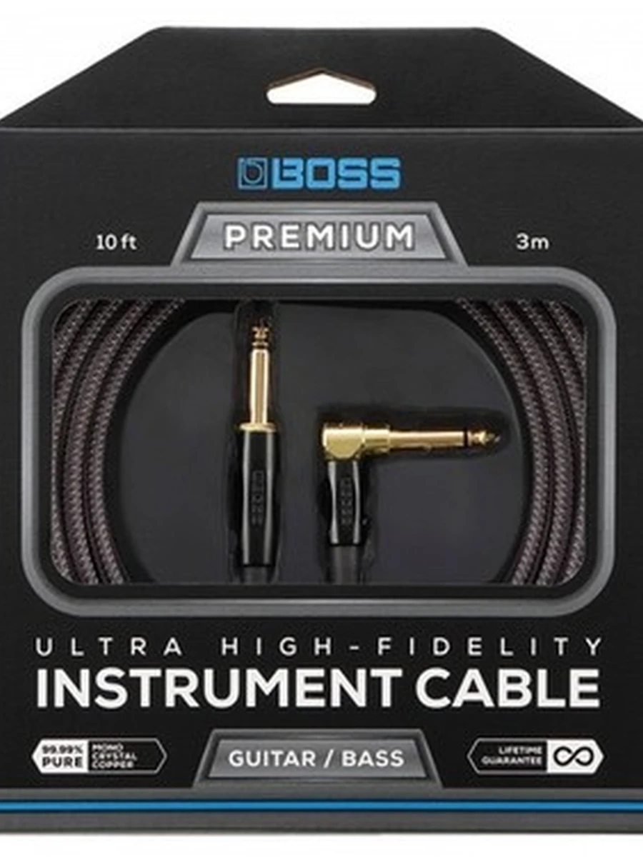 Boss BIC-P10A инструментальный премиум кабель 3 м, прямой/угловой 1/4 JACK
