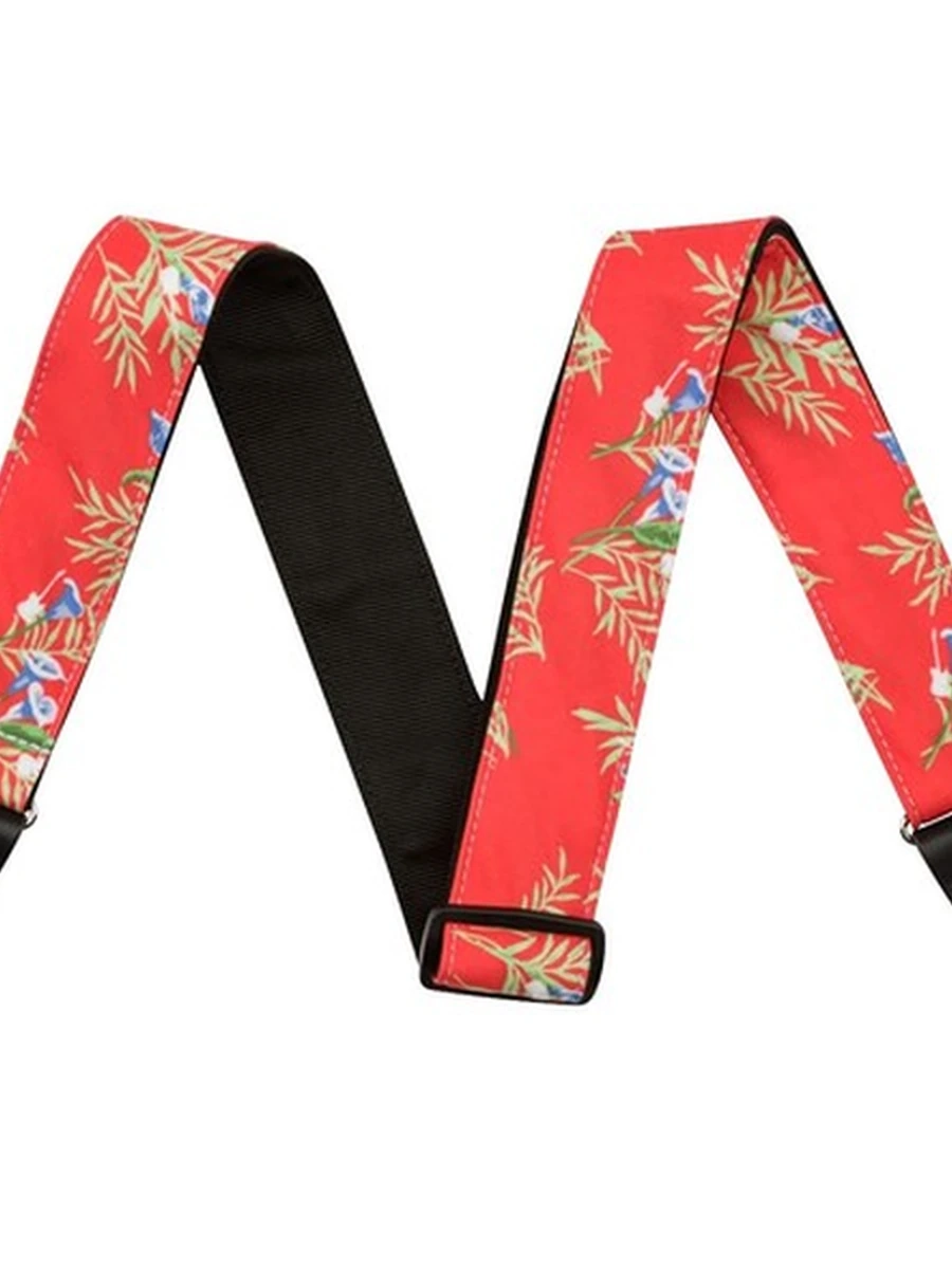 Fender Hawaiian Strap, 2", Red Floral 099-0719-009 Fender