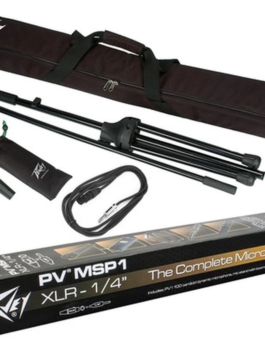 Peavey PV MSP1 Microphone 1/4” /Mic Stand Pkg Peavey