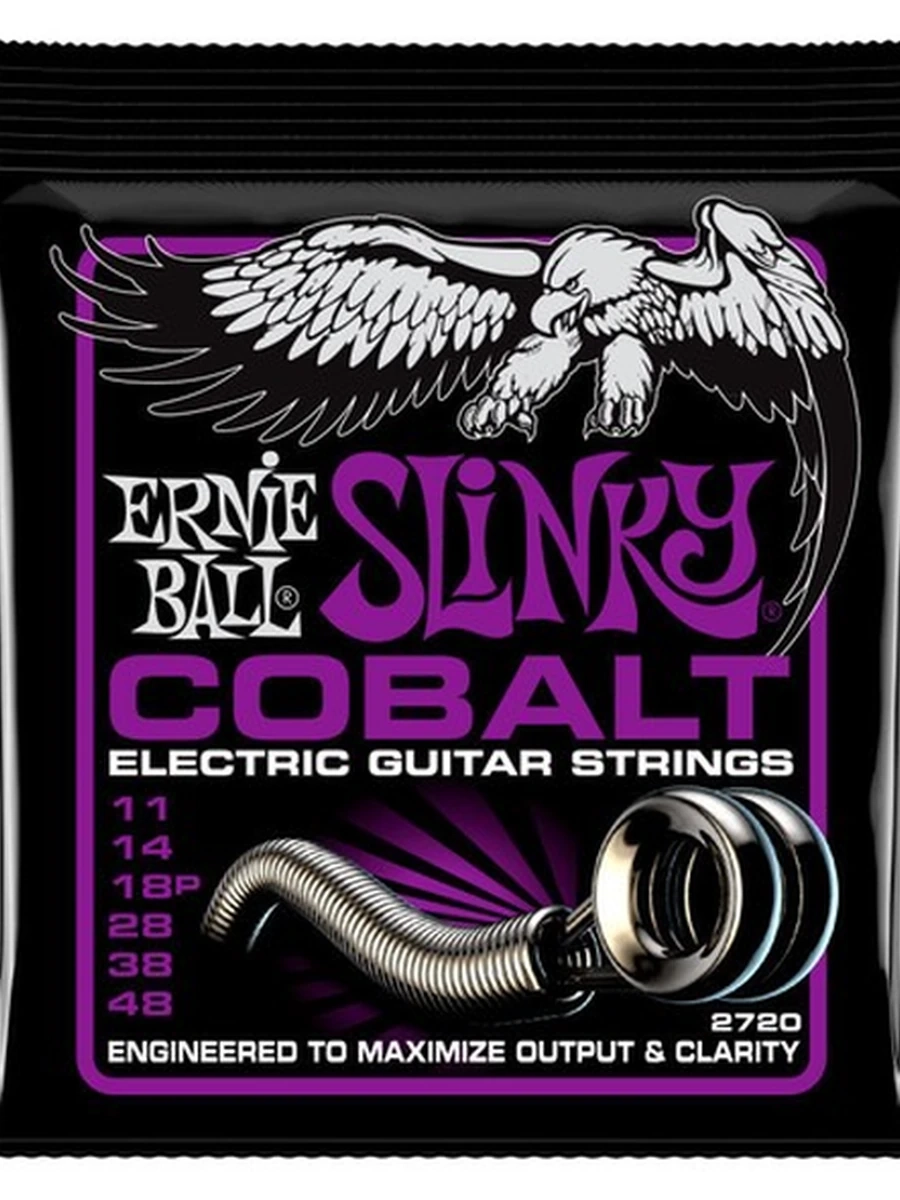 ErnieBall 2720 - струны для эл.гитары Cobalt Power Slinky (11-14-18p-28-38-48) Ernie Ball