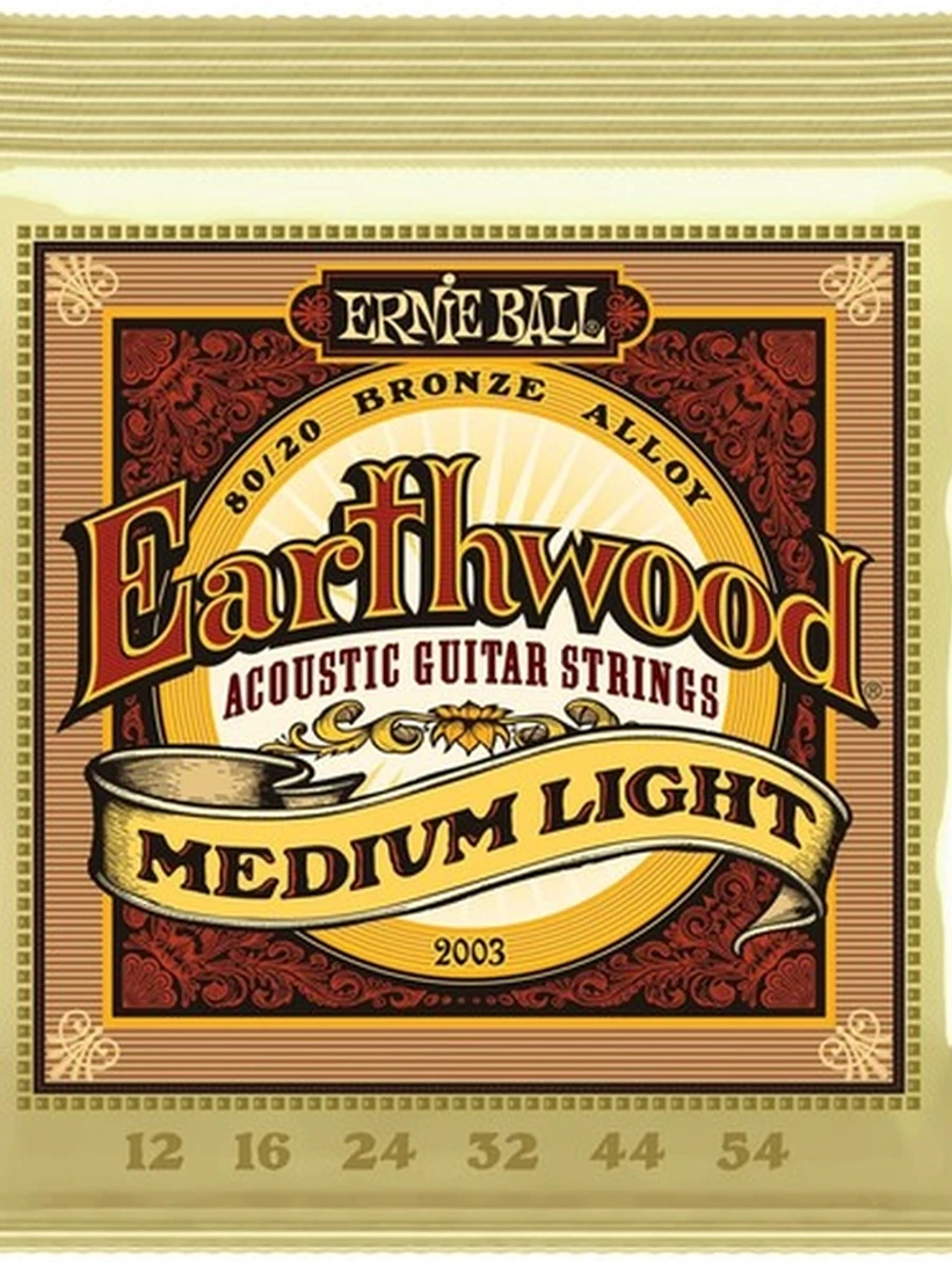 ErnieBall 2003 - струны для акуст.гитары Earthwood 80/20 Bronze Medium Light (12-16-24w-32-44-54) Ernie Ball
