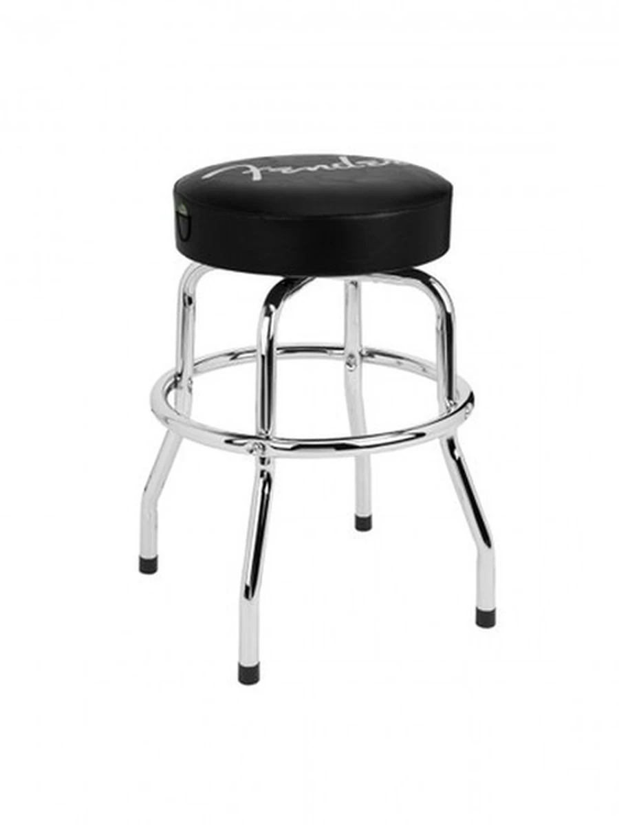 Fender Fender® Spaghetti Logo Pick Pouch Barstool, Black/Chrome, 24" Fender