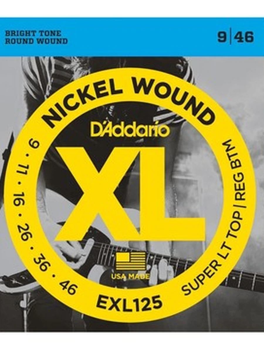 D'Addario EXL125 NICKEL WOUND SUPER LIGHT Струны для электрогитары, никелерованная сталь, 9-46 D'Addario