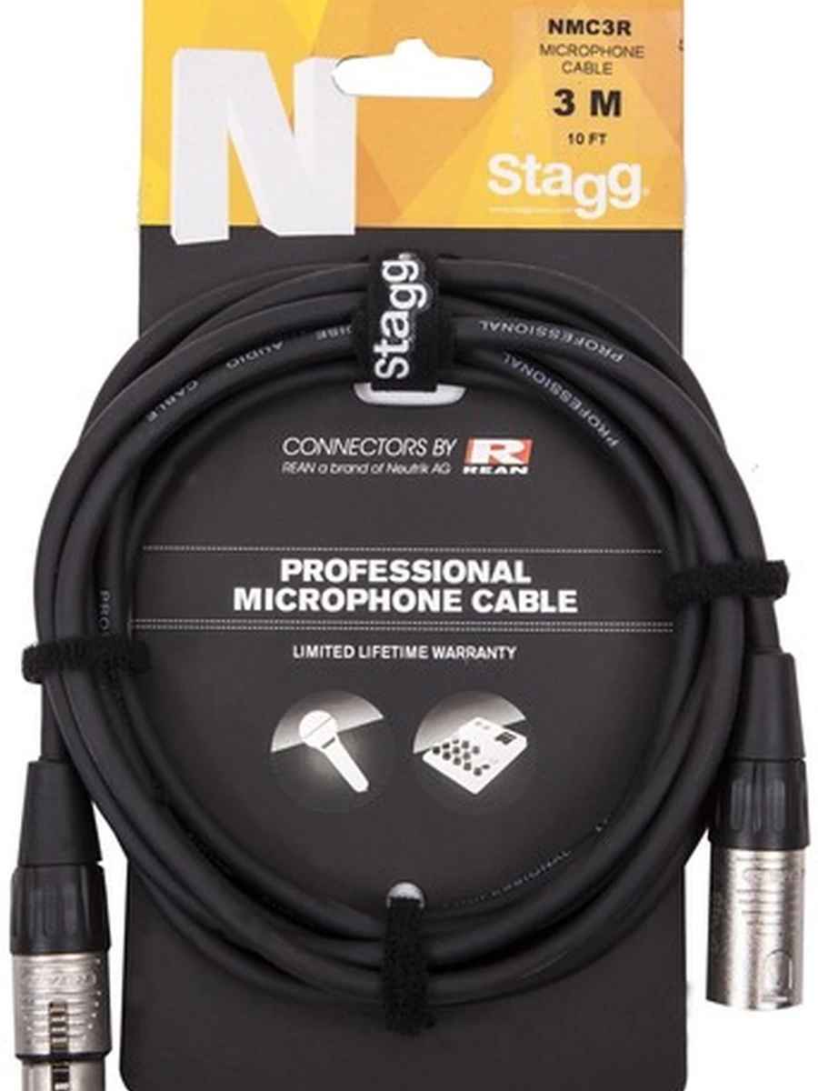Stagg NMC3R Микрофонный кабель XLR Male - XLR Female, 3м Stagg