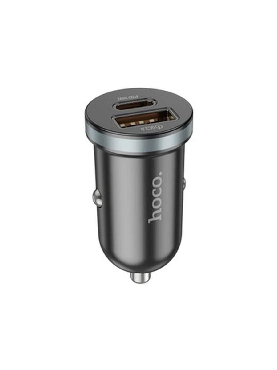 Авто адапторы HOCO DZ19 Scenery dual port PD30W+QC3.0 car charger (Black)
