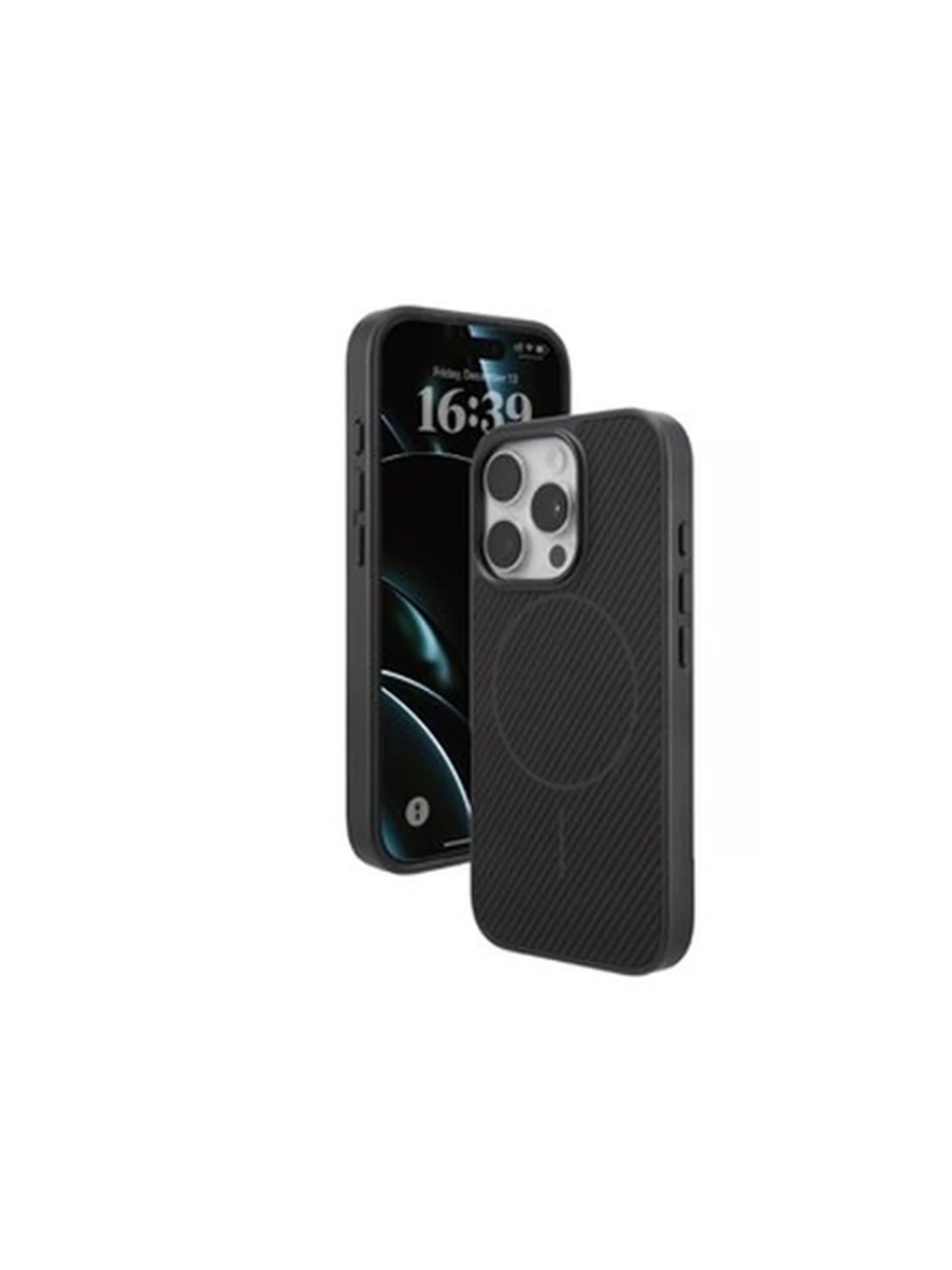 Чехлы MMkio MagSafe gel carbon Iphone 15Pro (black)